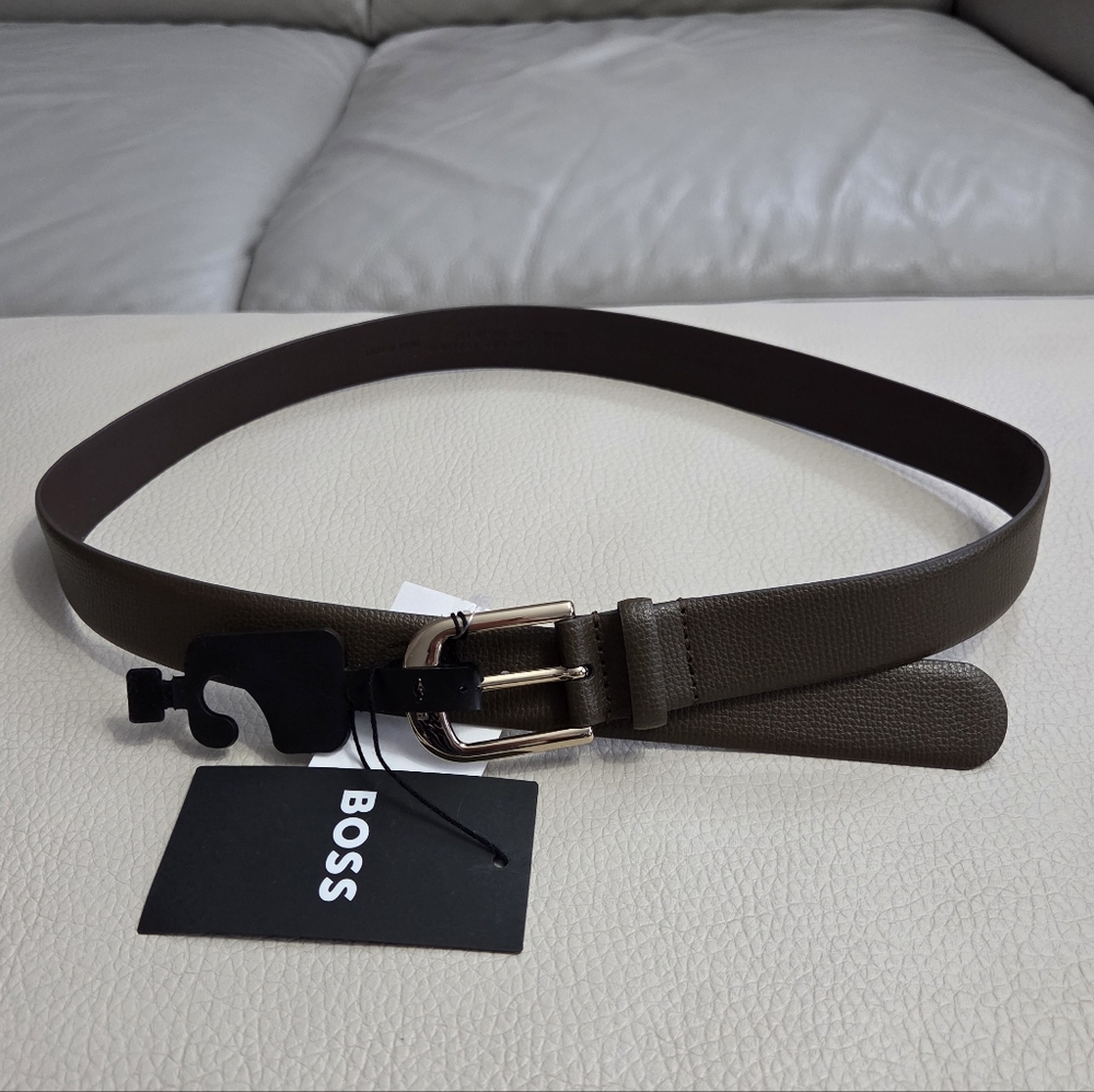 NWT - Hugo Boss Women's Anna Leather Belt - Made In Italy - Belt Size 85/M